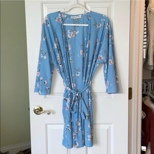 Oscar de la renta cherry blossoms pajama set with robe size medium